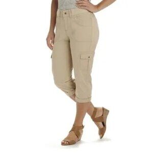 Express Tan Cargo Pants with Straight-Leg Cut
